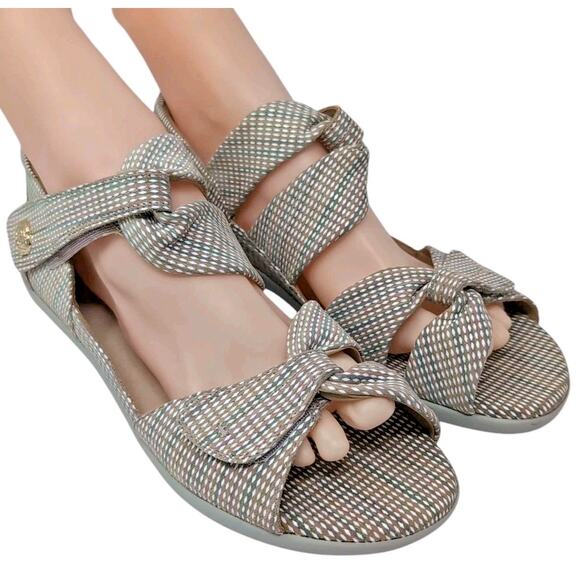 Ziera Doxie Sandals Women's EU 41 W US 10.5 Cross Strap Leather Neutral Print - Picture 14 of 16